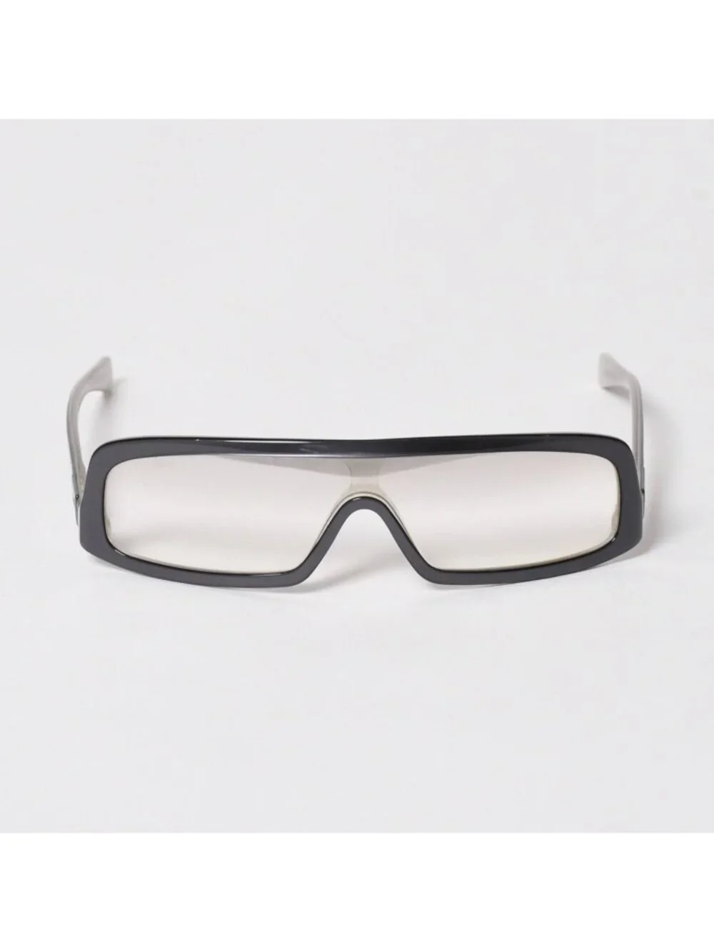 Chanel Shield Shape Sunglasses Acetate Gray Eyewear